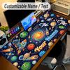 Astronaut Space Theme Personalized Mouse Pad Custom Name Text Non Slip Desk Pad For Laptop Office Desktop