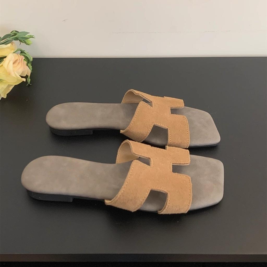 Slippers women's outer wear summer new Korean sandals soft flat bottom one-word drag seaside vacation beach shoes