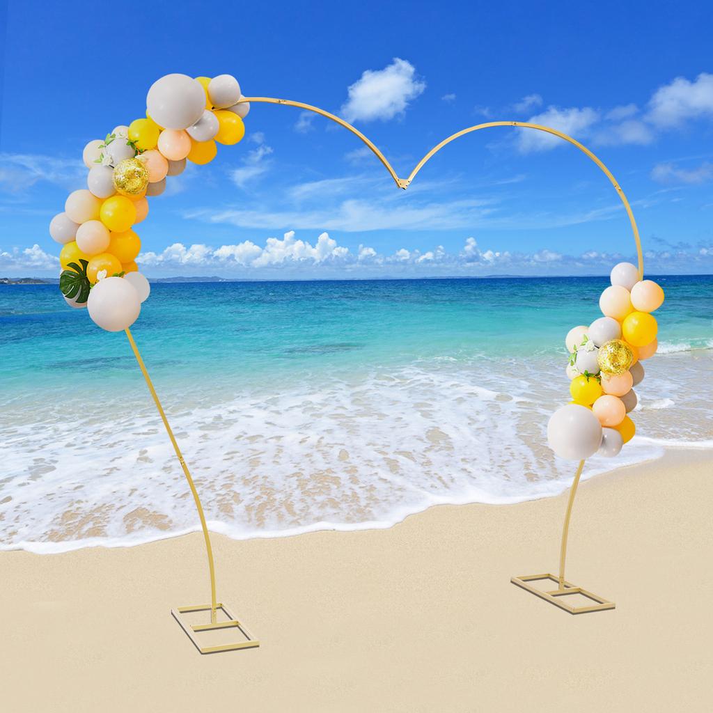 Elegant Metal Balloon Arch Stand, Round Backdrop Frame for Wedding, Bridal Shower, Anniversary Decor - Single Tube Arch Base