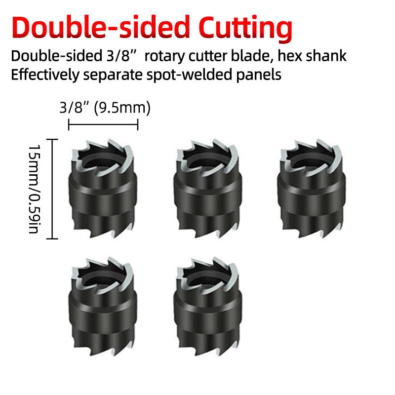 HSS Double Sided Rotary Spot Welding Broca Metal 8 Sided Cutter 9.5mm Bitum Remover Drill Bit Hole Opener Cutter Spot Weld Tools
