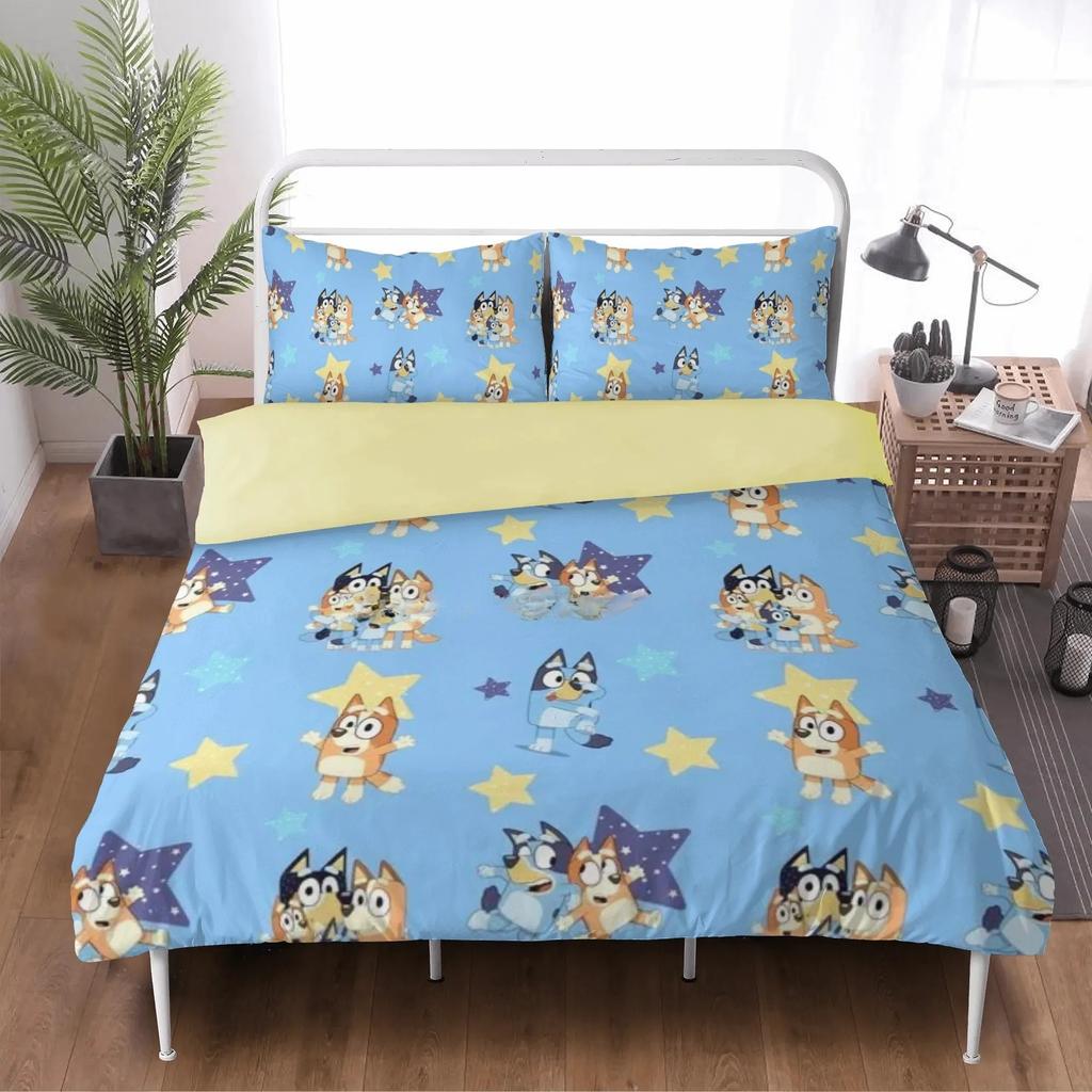 Cartoon Christine-Heler Bedding Sets Exquisite Bed Supplies Set Bluy Duvet Cover Bed Comforter Set Bedding Set Luxury Birthday