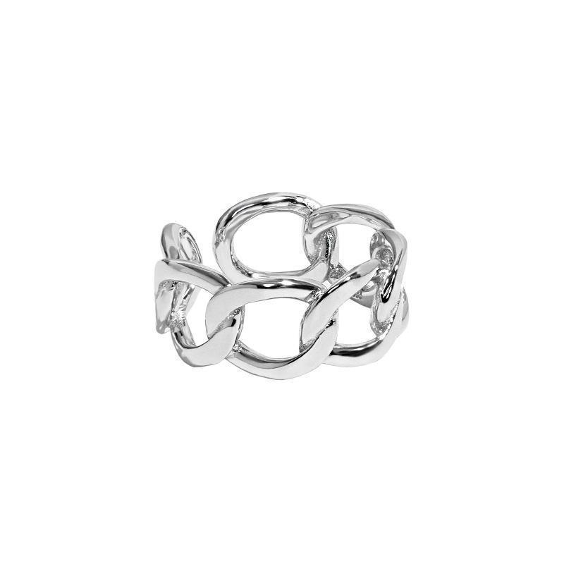 Women's Geometric Twisted Open Adjustable Chain Ring - Cold Style, Versatile Index Finger Ring