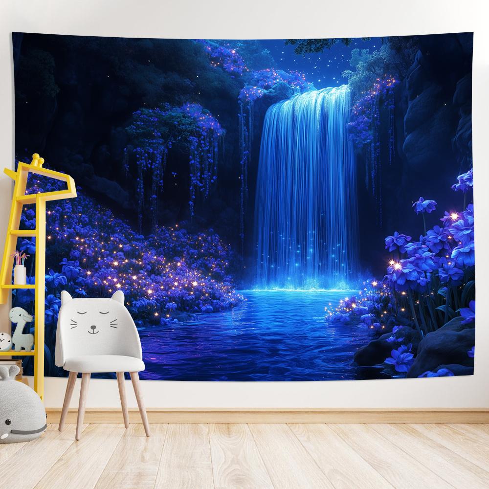 Sparkling 3D Visual Effect Waterfall Tapestry - Perfect for Living Room, Bedroom, Office & Party Decor | Ideal Creative Gift