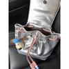 Small Design Backpack Women 2026 Trendy Korean Style Silver Powder Contrast Color Casual Large-capacity Bag