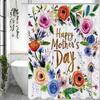 Happy Mother'S Day Colorful Flower Shower Curtain, Bathroom Decorative Shower Curtain, Waterproof Shower Curtain With Hooks