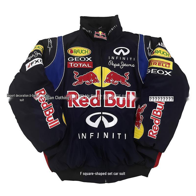 Giacca a vento unisex vintage F1 Racing con ricamo - Ideale per la moto primaverile e l'abbigliamento casual L