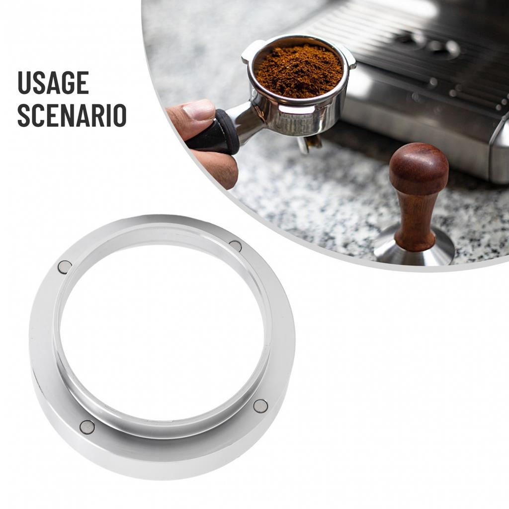 Coffee Dosing Ring Basket Portafilter Silver Black Color