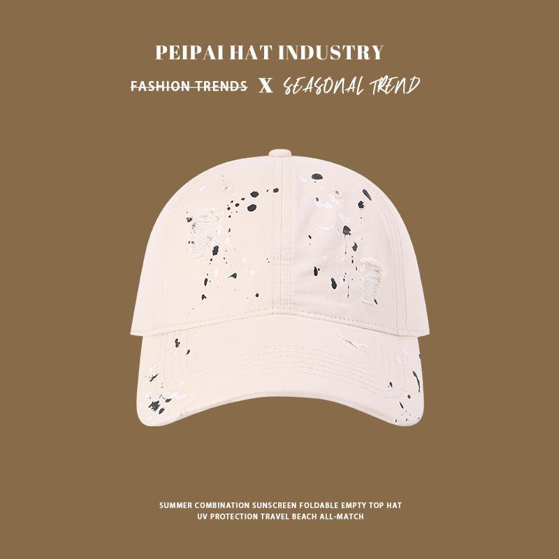 

Baseball cap female hole retro face small visor personality versatile cycling cap male M（56-58cm） бежевый