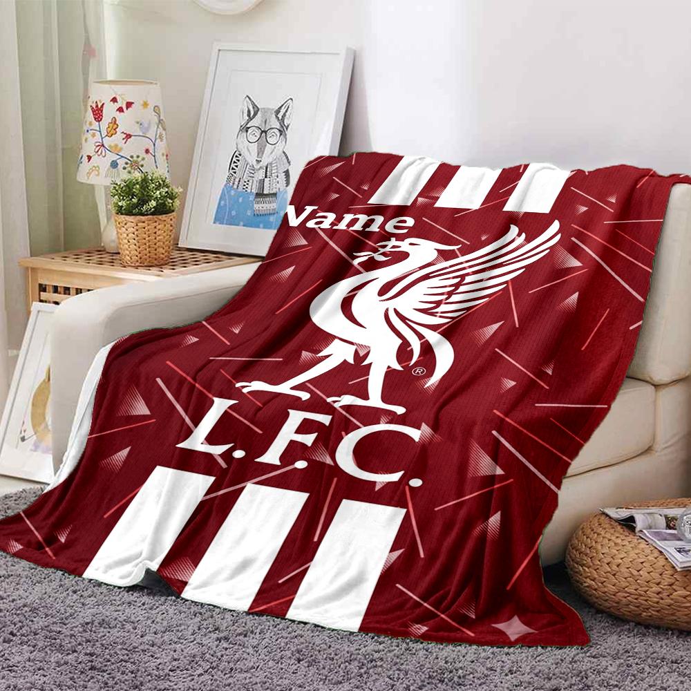 Custom Name Liverpool Football Club Theme Printed Blanket Perfect For Couch Bed Travel Outdoor Use Machine Washable Cozy Durable