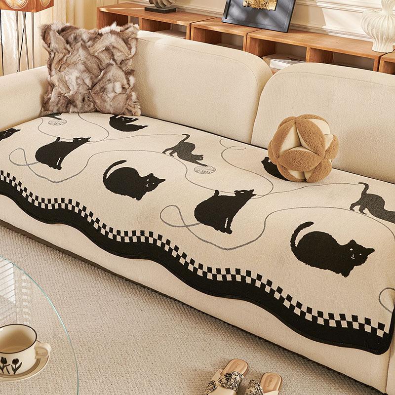 

Special-Shaped Sofa Cushion New Four-Season Universal Straight Row Advanced Sense One-Piece Fixed Non-Slip Seat Cushion Cover Cloth Towel 90*90cm