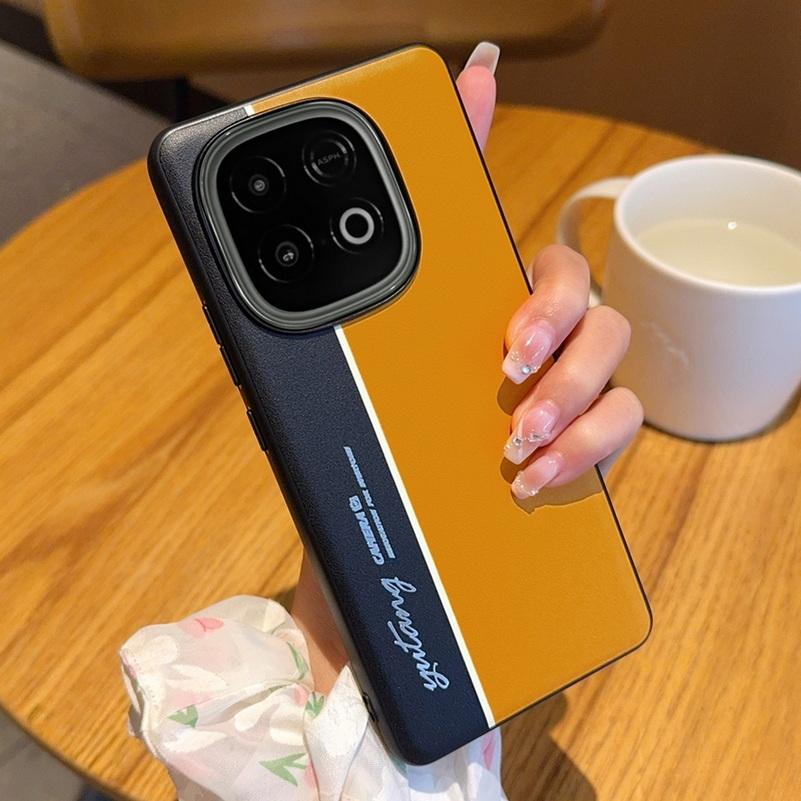 

Ночная светящаяся флуоресцентная линия Двухпигментный кожаный чехол для IQOO Z10 Turbo Pro z10 turbo VIVO Y300 GT Защитная крышка vivo iQOO Z10 Turbo жёлтый