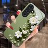 Weiße Blumenmuster Glas Handyhülle geeignet für Samsung Galaxy S26 S25 S24 S23 S22 S20 FE/Ultra/Plus staubdicht und stoßfest