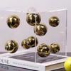 Creative Square Acrylic Cover Sphere Decoration Living Room Porch Cabinet Crafts Ornament Modern Clear Acrylic Square Home Decor