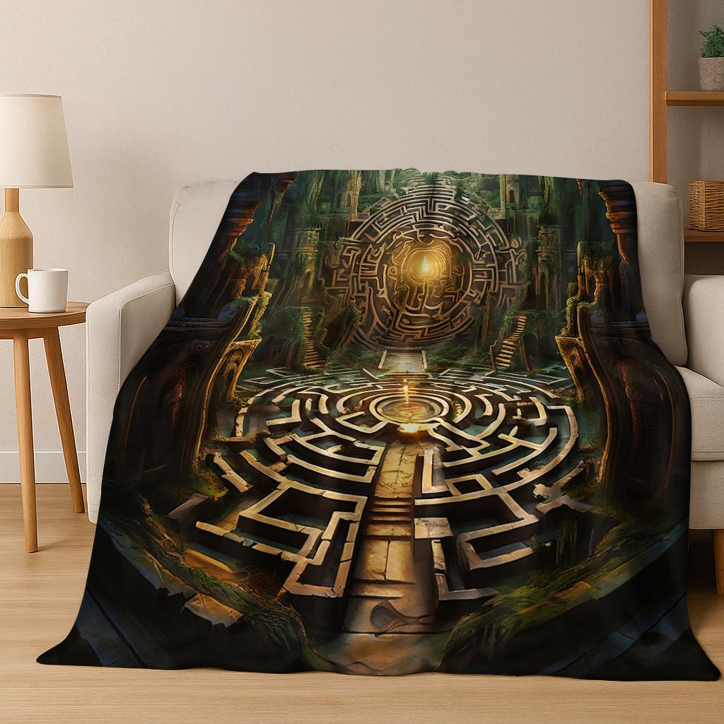 

Mysterious Sacrifice Temple Altar Magic Flannel Blanket Soft Warm Blanket for Bedroom Room Living Room Travel Camping Picnic 75x90cm