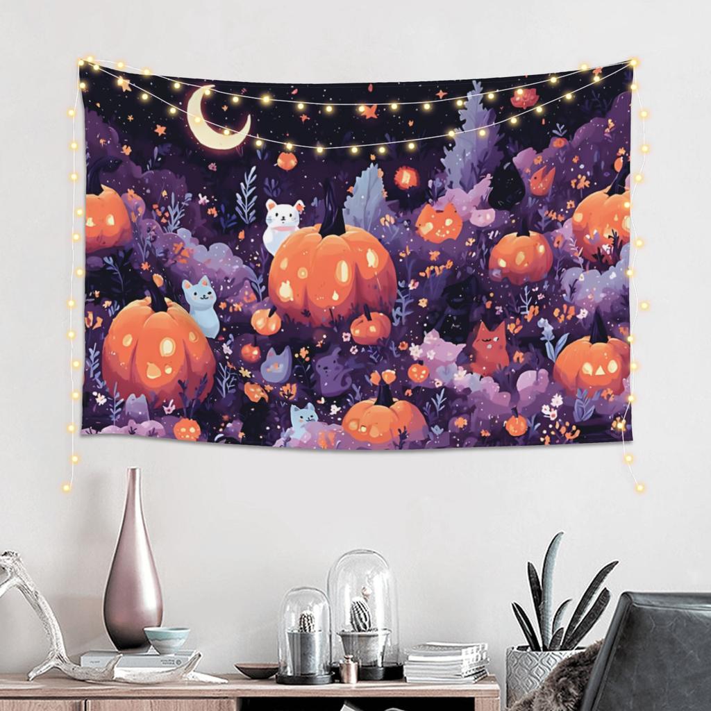 Halloween Witch Party Night Print Tapestry Room decoration Home Decoration Tapestry Decor Accessories Cute Room Decor