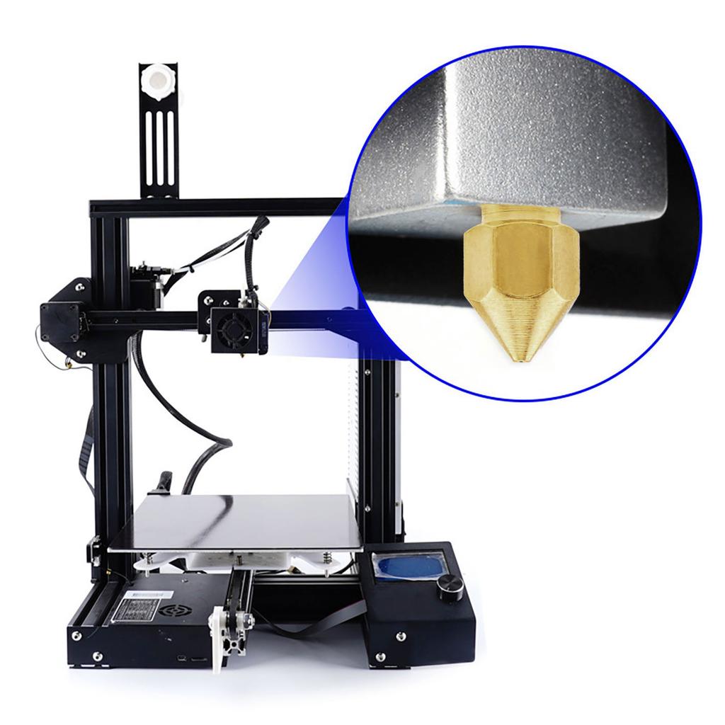 1 Stück 0,2/0,3/0,4/0,5/0,6/0,8/1 mm 3D-Drucker Messingdüse passend für Creality CR-10/Ender 3 5, MK8 Extruderdüsen