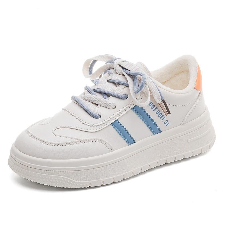Velvet Little White Shoes Women's Autumn and Winter New Versatile Sports and Leisure Board Shoes Winter Cotton Shoes