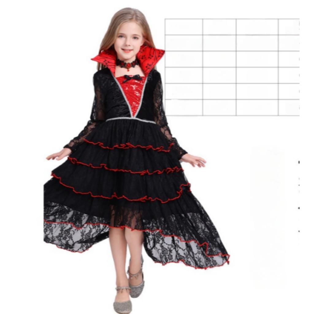 Halloween Cosplay Vampire Costume, Girl Character Dress-up Party Costume, Witch Dress