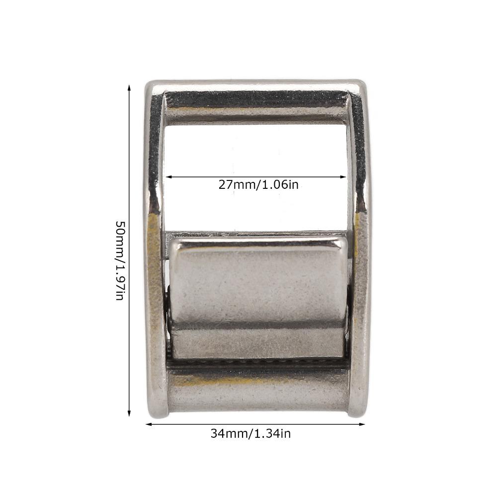 2 PCS Stainless Steel 316 Cam Buckles Quick Release 1.06 Inch (27mm) Width Lock Slider Buckles Adjustable Design