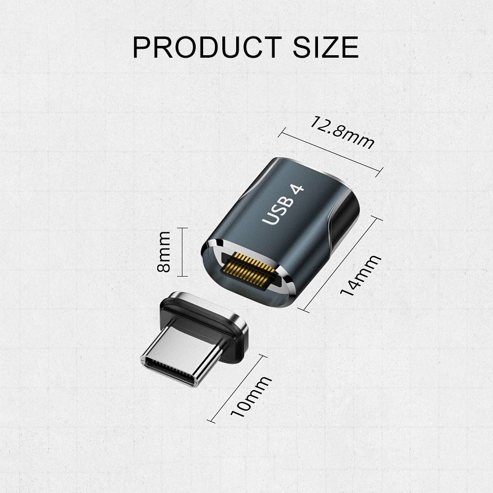 Professional PD 240W USB-C Magnetic Adapter 8K 60HZ 80Gbps Type C Converter Fast Charging Full Function USB4.0 Adapter Laptop