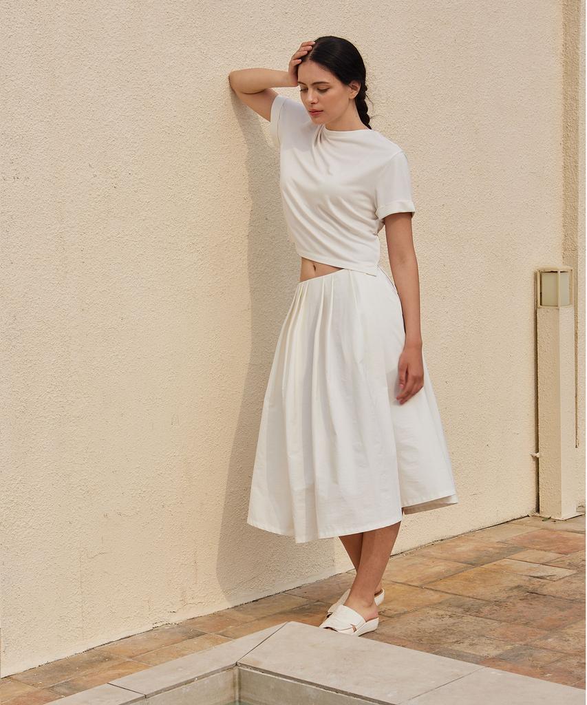 PADO SEOUL Pleated Skirt Ivory