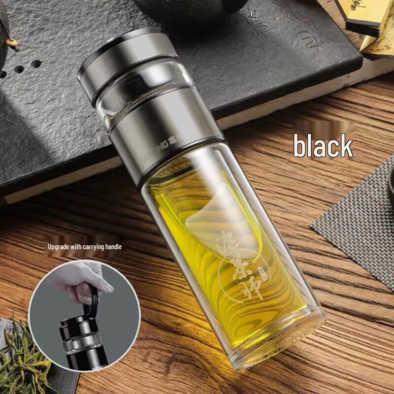 Fuguang Portable Double-Layer Glass Tea Infuser Cup