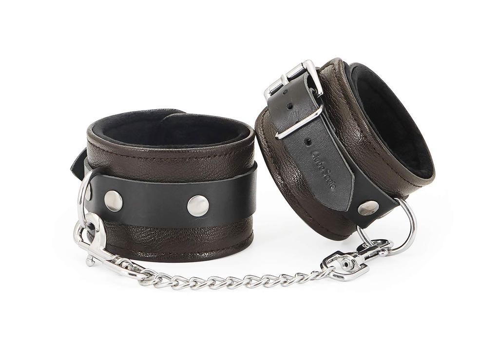 Liebe Seele Wild Gent Handcuffs SM Goods Restraint Genuine Leather Sheep Leather Queen Luxury Cosplay Dark Brown