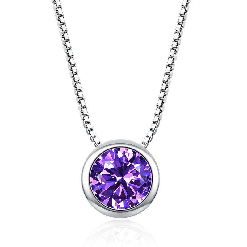 Korean Style Colorful Zircon "Only Love" Pendant with Short Box Chain - European & American Jewelry