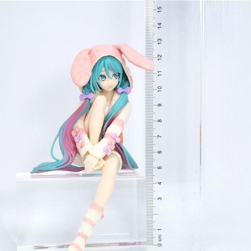 NEW 15cm Figure HATSUNE MIKU Noodle Stopper Figure Rabbit Ear Pajamas Model Toy Doll Action Figure Collection Gift PVC