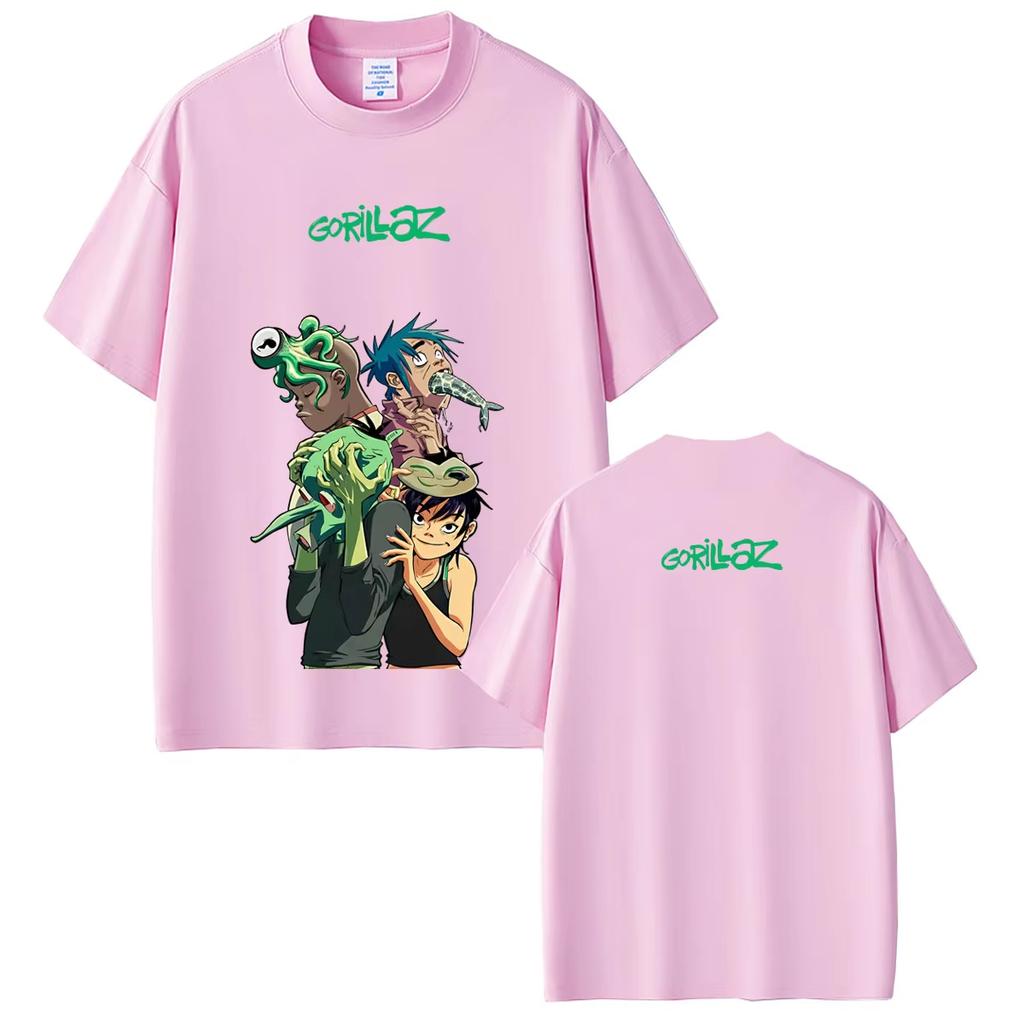 Rock Band Gorillaz Merch Tshirt Summer Unisex Women Fashion Hip Hop Fashion Streetwear Unisexs Gothic Punk T Shirts Tops