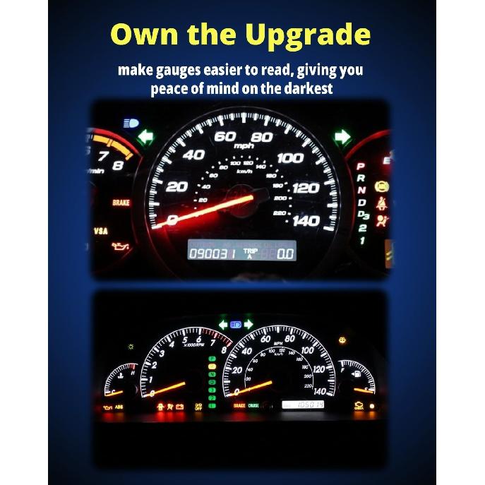 WLJH 40 Pack 194 168 T10 T5 LED Bulbs With Sockets, Non Polarity, Dimmable, For Dash Cluster Dome Map Door Trunk Parking License Plate Lights,300 LM