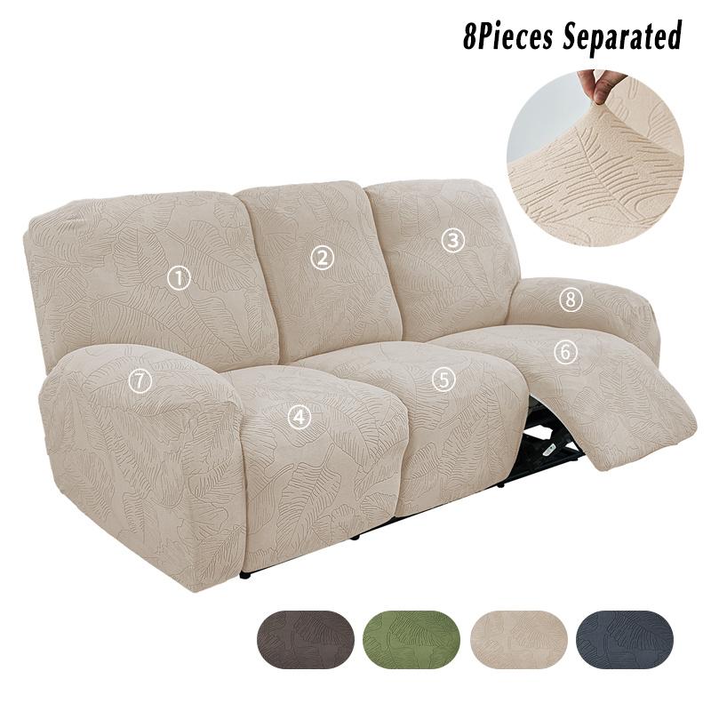 1/3 Seater Jacquard Recliner Sofa Cover Solid Color Relax Armchair Covers Stretch Single Couch Slipcover For Living Room Bedroom