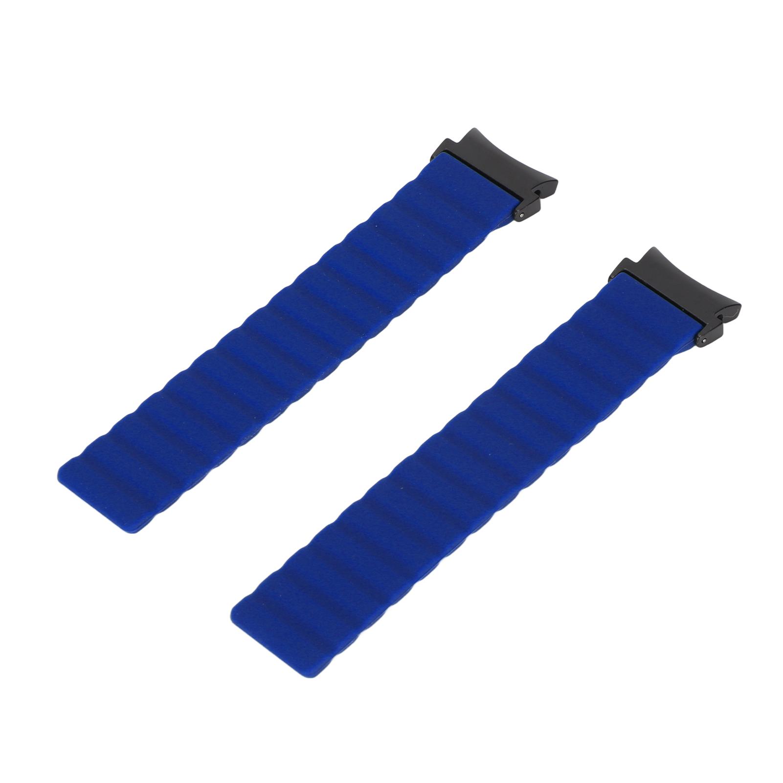 

2PCS Dual Way Magnetic Watch Straps Adjustable Silicone Watchband Replacement for Samsung Blue