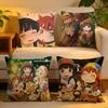 Cushion Cover  Linen  SkinFriendly Soft Decorative Case For Sofa Home Decor Kwaii Anime Hakumei And Mikochi Pillow Cover