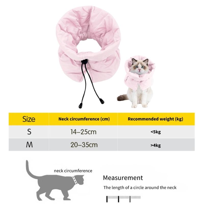 Comfortable Pet Collar Felines After Spays Operations Flexible Size Stop Scratching and Protects Wounds Effectively