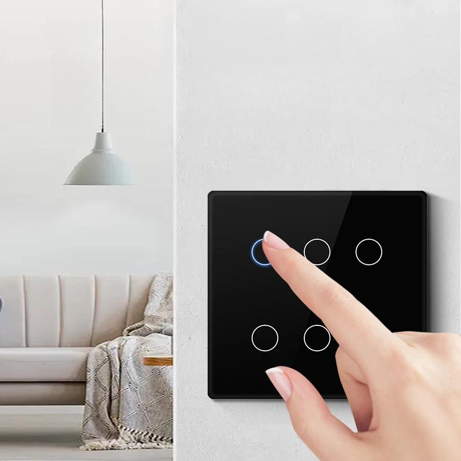 Tuya WiFi Smart Switch Brasilien 4x4 AC110-220V Touch Panel 4/6 Gang Licht Schalter APP Steuerung arbeit mit Alexa Google Hause