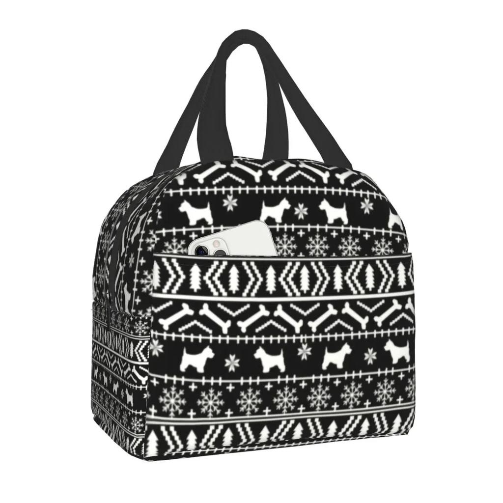 West Highland Terrier Dog Insulated Lunch Bag for Women Pet Westie Portable Cooler Thermal Bento Box Camping Travel Picnic Bags