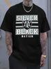 MenS Large Silvery & Black Raiders T-Shirt - Silvery Black Nation Graphic, 100%,