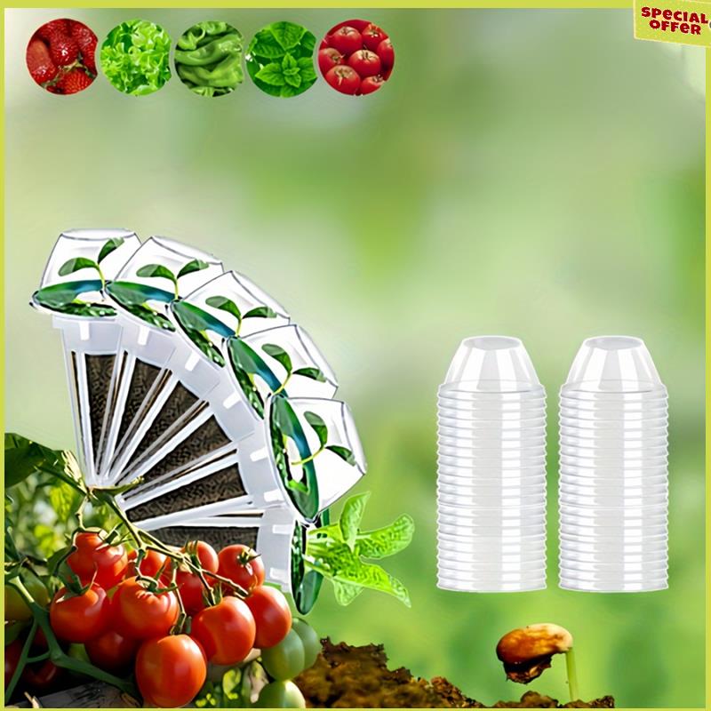 

A34R Hydroponic Garden Accessories Pod Kit Growing Basket, Transparent Insulation Cover, Plant Growing Sponge, Label