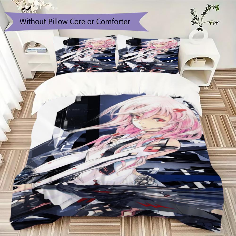 Guilty Crown Pattern Bedding,Quilt Set Quilt Cover Pillowcase Home Birthday Gift(1 * duvet cover + 2 * pillowcase, without core)_lx