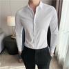 British Style Long Sleeve Shirt Men Clothing Fashion Autumn Business Formal Wear Chemise Homme Slim Fit