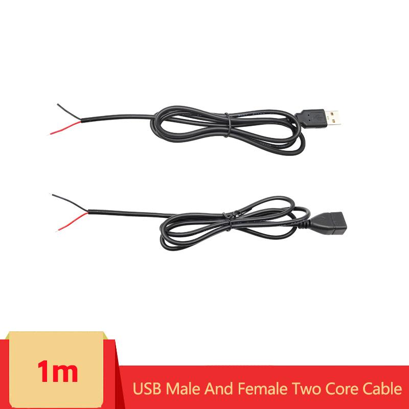 Copper USB Single Male Head Two Core Charging Cable Four Core Data Cable USB Connection Cable Tin Supply Cable Extension Cable