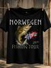 Norwegen Fishing Tour 2026 Jumping Fish With Norwegian FlAg Paint Splash Rugged Nordic Angling Unisex All TShirt