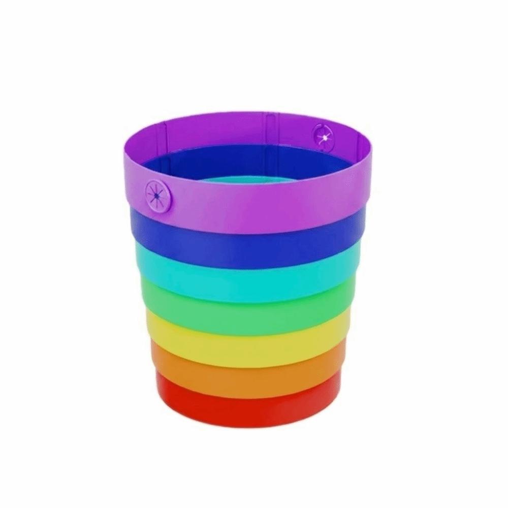 Plastic Foldable Trash Can Large-capacity Storage Bucket Rainbow Color Wastebasket Multi-Purpose Portable Garbage Bin 3370₽
