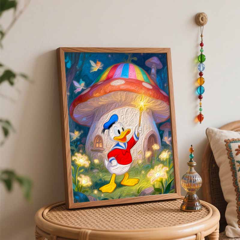 Disney Digital Oil Painting Art Kit Magic Duck Fairy Forest Handmade Coloring Painting Home Decor