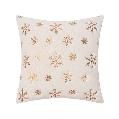 1PC LOZUJOJU Christmas Snowflake Pattern Pillowcase Embroidered Sequin Cushion Cover for Sofa Living Room Bedroom Home Decor