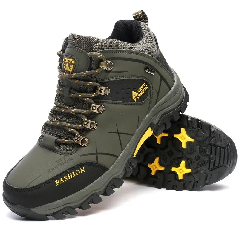 Brand Male Winter Snow Boots Waterproof Leather Sneakers Warm Men's Boots Outdoor Male Hiking Botas Work Shoes Men Size 39-47