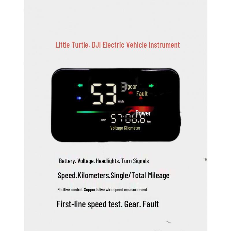 Turtle King Electric Bike LED Display: 48V/60V/72V Speedometer & Odometer for Little Turtle King & Big Golden Bull Models