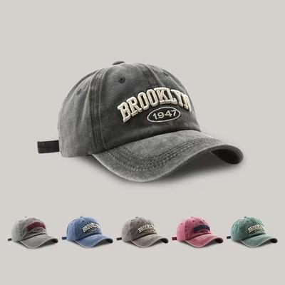 New Fashion Unisex Four Season Tideway Baseball Cap Outdoor Casual Retro Washed Cotton BROOKLYN 1947 Embroidered Snapback SunHat