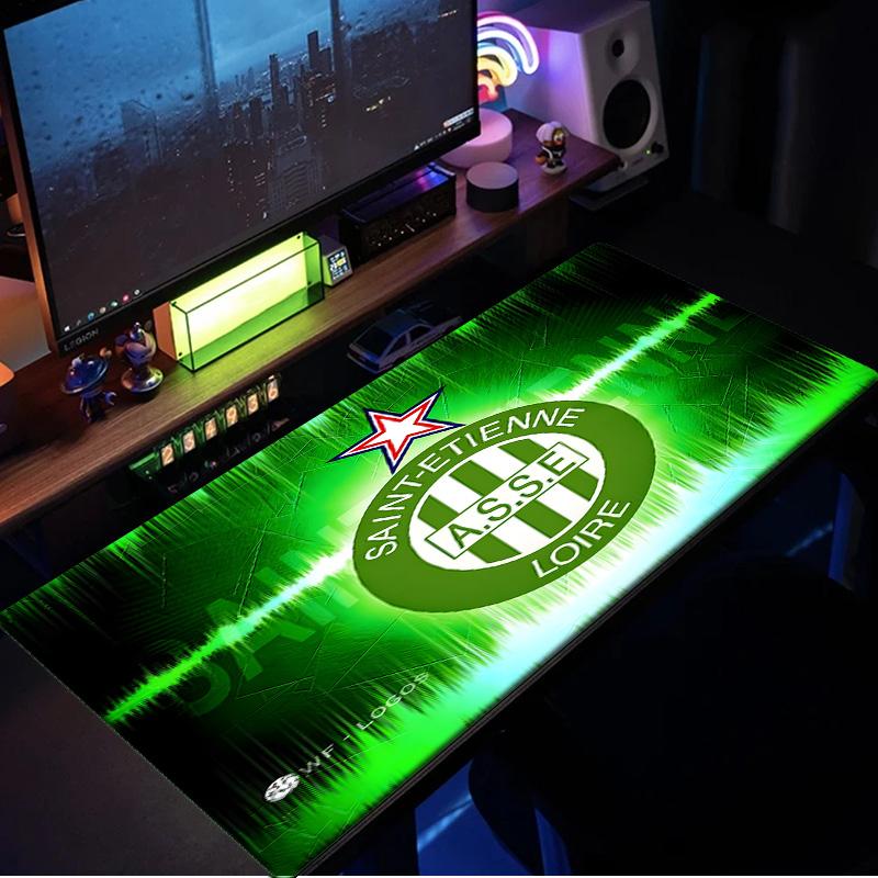 Saint-etienne Football Club Mauspads, Gummiunterseite, Mauspads für Gamer und Bürogebrauch, Gaming-Schreibtisch , Leicht zu reinigende Matte Weihnachts-Fan-Geschenke